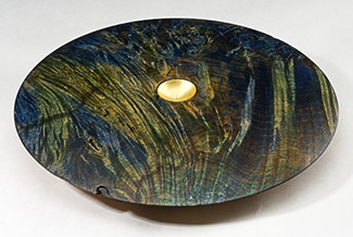 Colored Platter With Gold Leaf